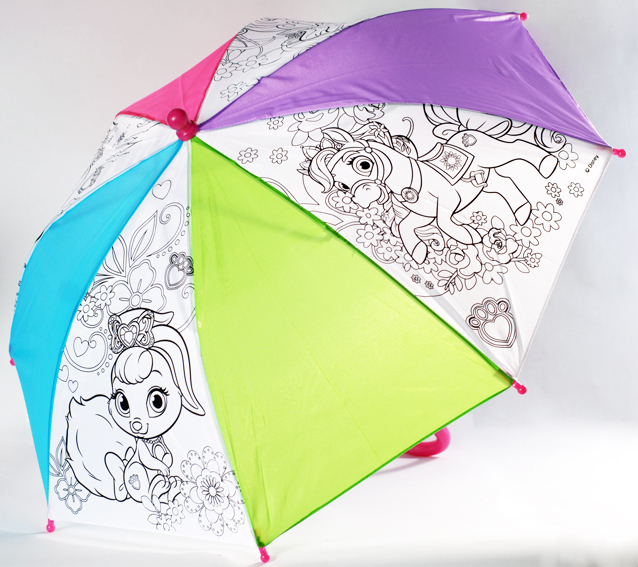 Зонтик для раскрашивания Disney Palace Pets - Королевские питомцы, с 5 маркерами  